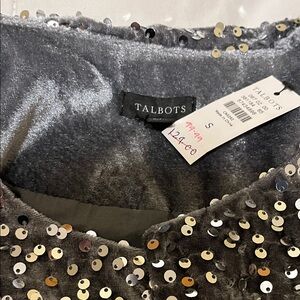 Talbots Gray Sequin Embellished Jacket